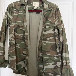 Forever 21 Green and Brown Camouflage Shirt